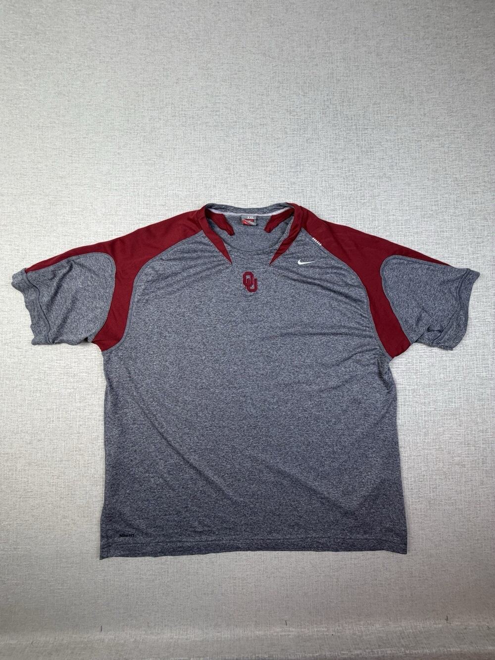 Nike Team Oklahoma Sooners Men’s XXL Dri-FIT Shirt Gray Crimson OU